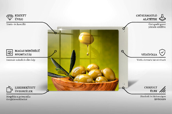 Sklenená doska na krájanie Chutné olivy