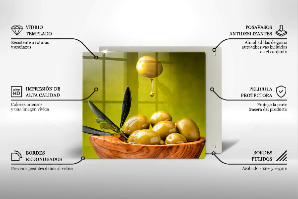 Sklenená doska na krájanie Chutné olivy
