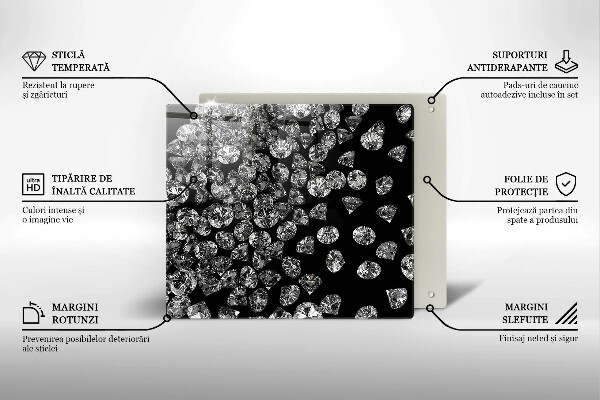 Sklenená doska na krájanie Diamanty diamanty