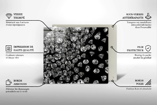 Sklenená doska na krájanie Diamanty diamanty