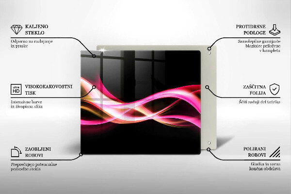 Sklenená doska na krájanie Abstraktný neónový dym