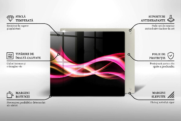 Sklenená doska na krájanie Abstraktný neónový dym