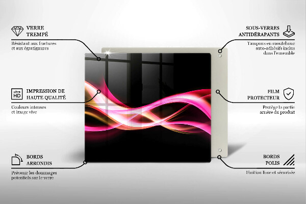 Sklenená doska na krájanie Abstraktný neónový dym