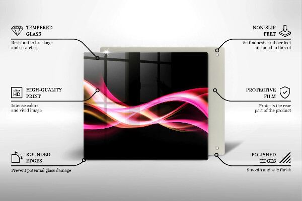 Sklenená doska na krájanie Abstraktný neónový dym