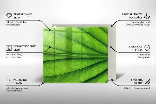 Sklenená doska na krájanie Prírodný žilový list