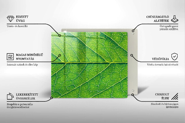 Sklenená doska na krájanie Prírodné žilky listov