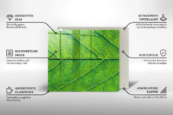 Sklenená doska na krájanie Prírodné žilky listov