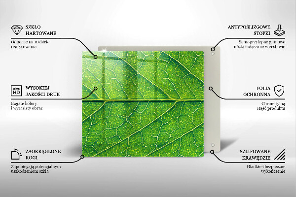 Sklenená doska na krájanie Prírodné žilky listov