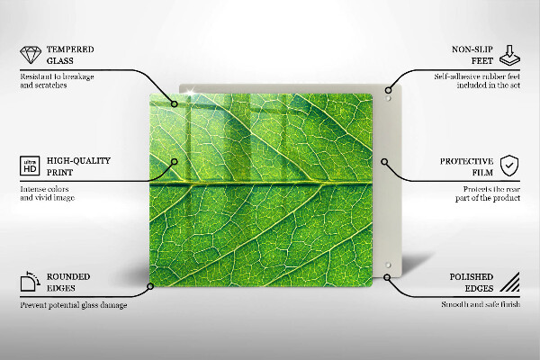 Sklenená doska na krájanie Prírodné žilky listov