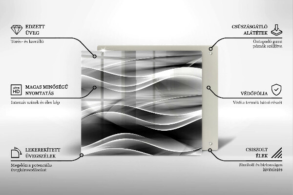 Sklenená doska na krájanie Abstraktné línie dymu