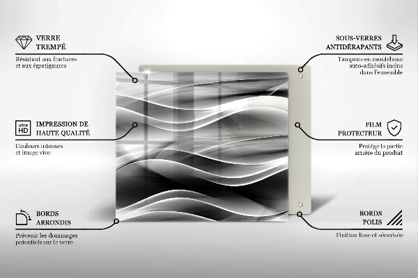 Sklenená doska na krájanie Abstraktné línie dymu