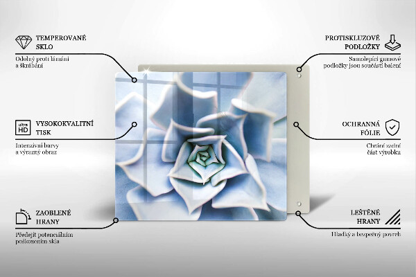 Sklenená doska na krájanie Kvetinová rastlina