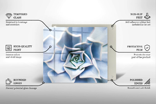 Sklenená doska na krájanie Kvetinová rastlina