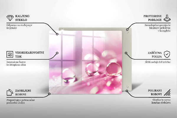 Sklenená doska na krájanie Okvetné lístky rosy