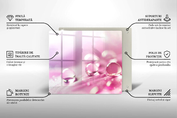 Sklenená doska na krájanie Okvetné lístky rosy