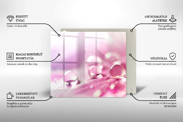 Sklenená doska na krájanie Okvetné lístky rosy