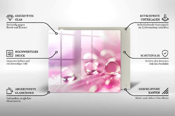 Sklenená doska na krájanie Okvetné lístky rosy