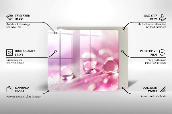 Sklenená doska na krájanie Okvetné lístky rosy