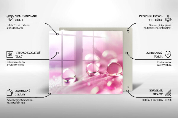 Sklenená doska na krájanie Okvetné lístky rosy