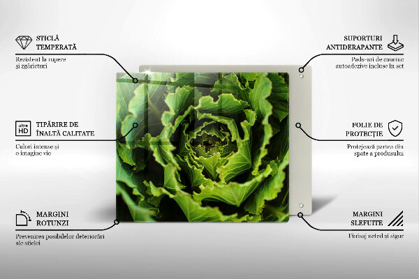 Sklenená doska na krájanie Jesť listy šalátu