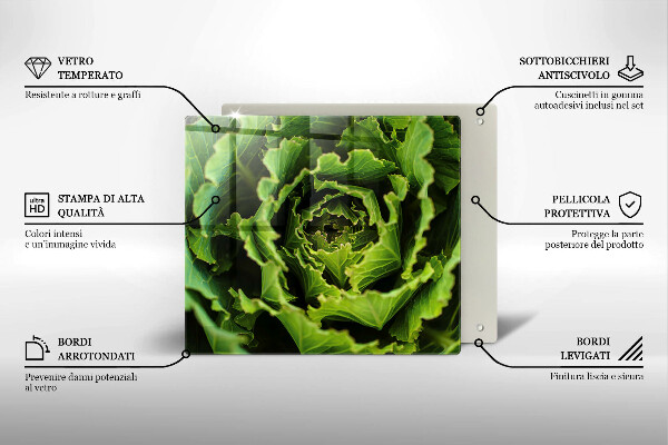 Sklenená doska na krájanie Jesť listy šalátu
