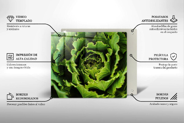 Sklenená doska na krájanie Jesť listy šalátu