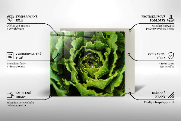 Sklenená doska na krájanie Jesť listy šalátu