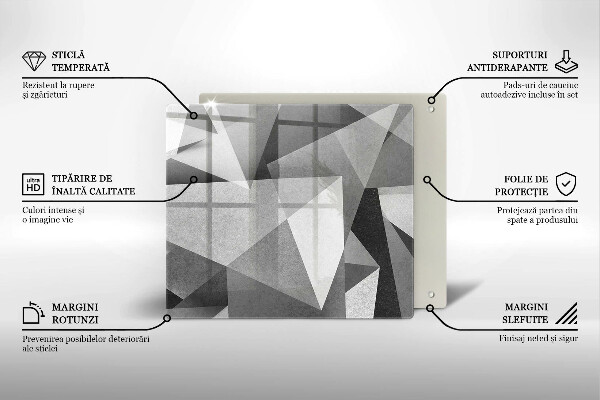 Sklenená doska na krájanie Konkrétna ostrá abstrakcia
