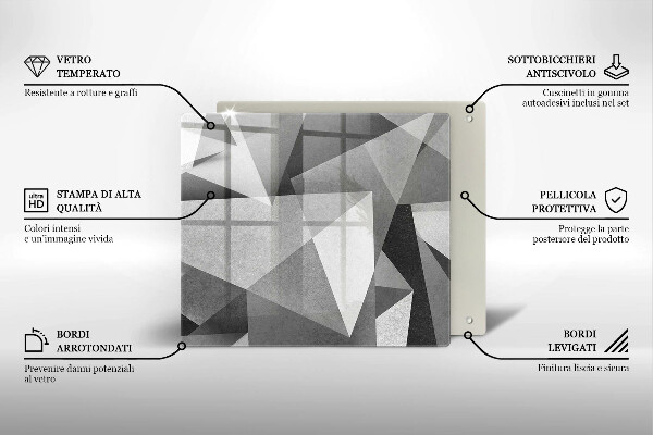 Sklenená doska na krájanie Konkrétna ostrá abstrakcia