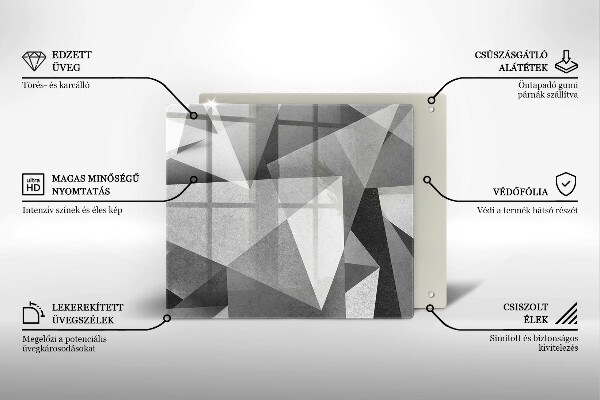 Sklenená doska na krájanie Konkrétna ostrá abstrakcia