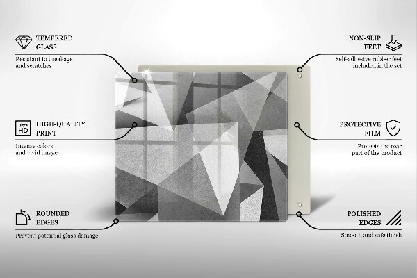 Sklenená doska na krájanie Konkrétna ostrá abstrakcia