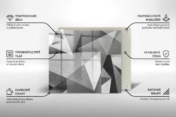 Sklenená doska na krájanie Konkrétna ostrá abstrakcia