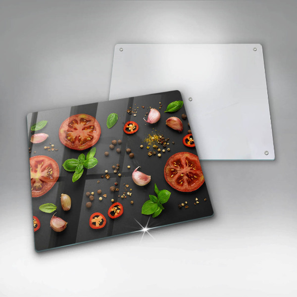 Sklenená doska na krájanie Paradajky a korenie