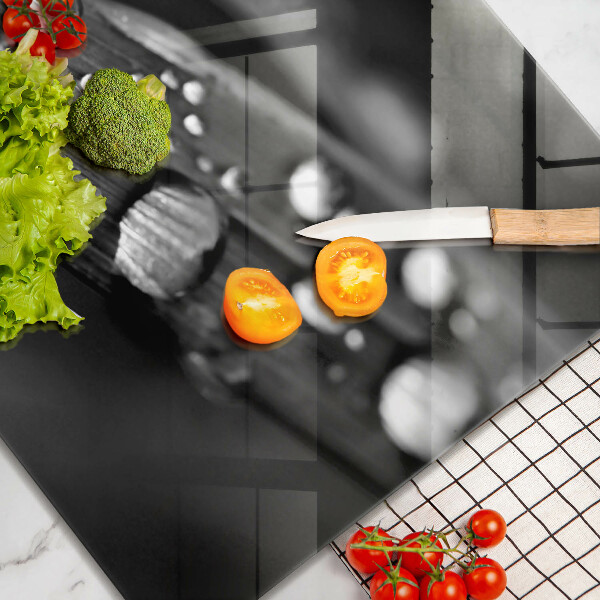 Sklenená doska na krájanie Kvapky rosy na listoch