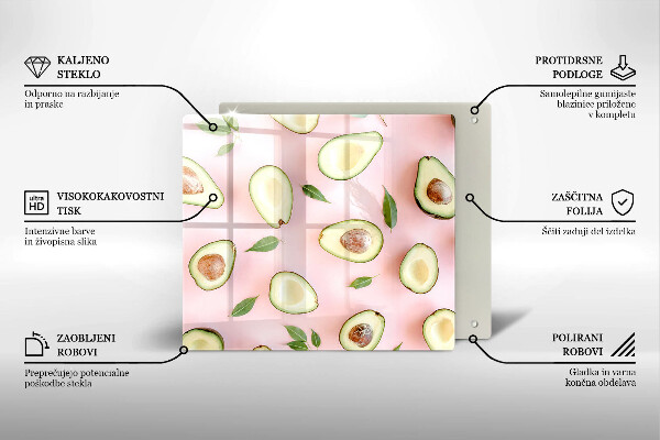 Sklenená doska na krájanie Avokádový vzor