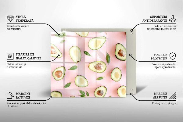 Sklenená doska na krájanie Avokádový vzor