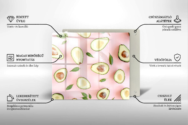 Sklenená doska na krájanie Avokádový vzor