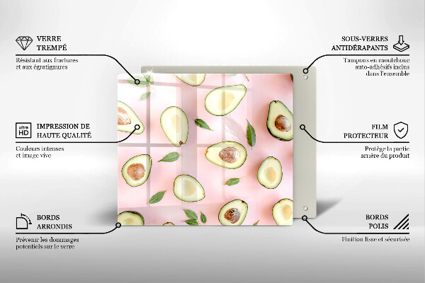 Sklenená doska na krájanie Avokádový vzor