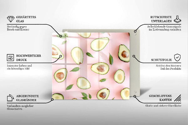 Sklenená doska na krájanie Avokádový vzor