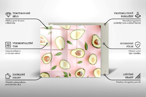 Sklenená doska na krájanie Avokádový vzor