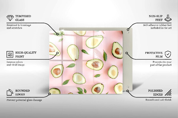 Sklenená doska na krájanie Avokádový vzor