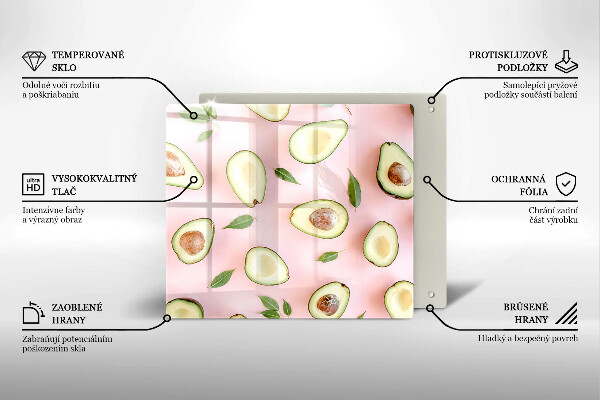 Sklenená doska na krájanie Avokádový vzor