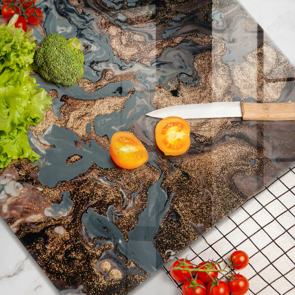 Sklenená doska na krájanie Zlatá skalná štruktúra