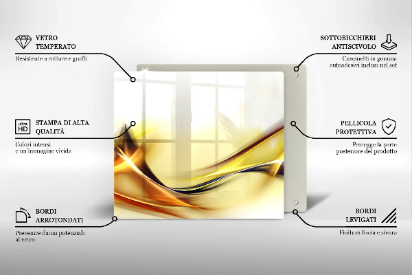 Sklenená doska na krájanie Abstraktné línie svetla