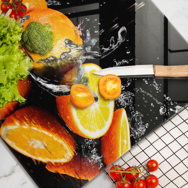 Sklenená doska na krájanie Šťavnaté oranžové ovocie