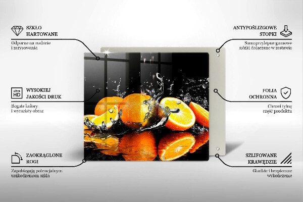 Sklenená doska na krájanie Šťavnaté oranžové ovocie