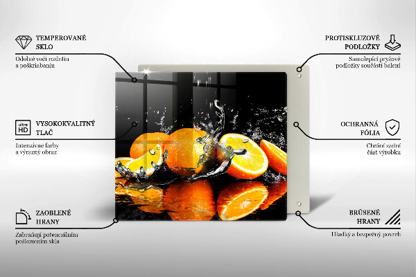 Sklenená doska na krájanie Šťavnaté oranžové ovocie