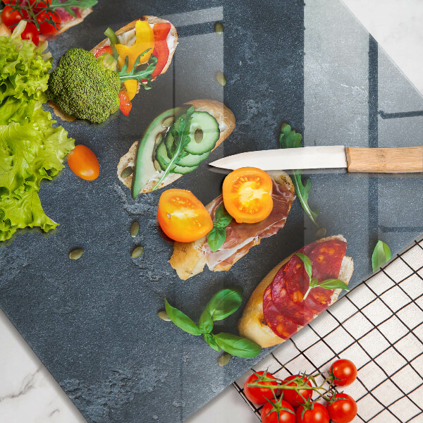 Sklenená doska na krájanie Farebné sendviče