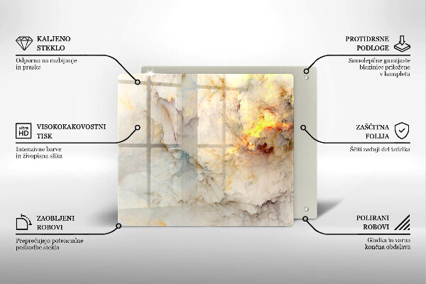 Sklenená doska na krájanie Textúra mramoru so zlatom