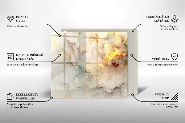 Sklenená doska na krájanie Textúra mramoru so zlatom